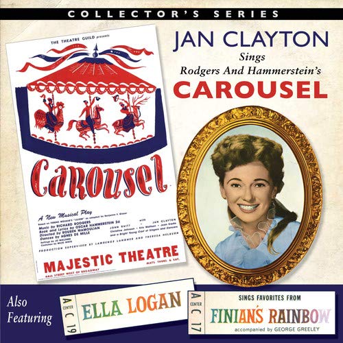 "CD cover featuring a portrait of Jan Clayton and Carousel poster."