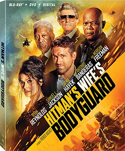 Blu-ray cover featuring Ryan Reynolds, Samuel L. Jackson, and Salma Hayek.