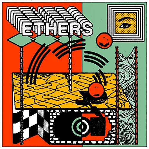 Album cover for "Ethers" featuring abstract geometric shapes and an eye.