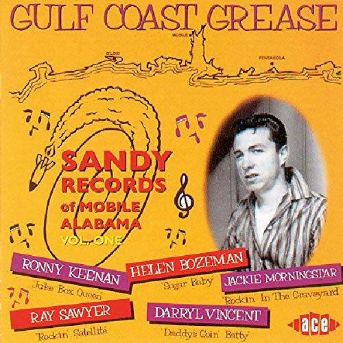 CD cover for “Gulf Coast Grease: The Sandy Story Vol. 1” with artist portraits.