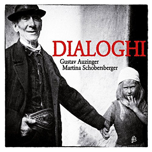 Black and white CD cover with man and child, titled "DIALOGHI" in red.