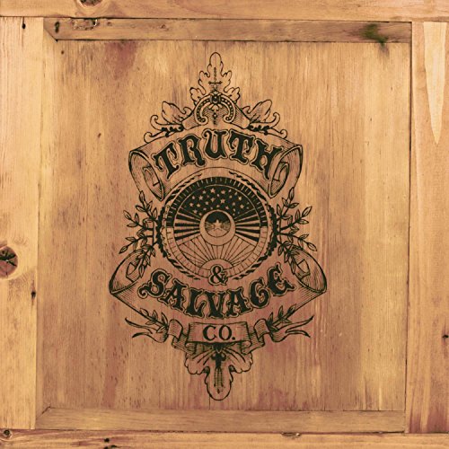 The image is a logo on a wooden background. Alt text: Wooden album cover with black "Truth & Salvage Co." logo and emblem.