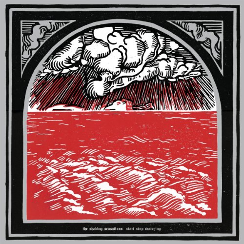 CD cover with a black and white illustration of waves and clouds.