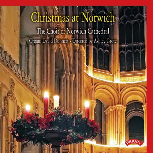 CD cover for "Christmas at Norwich" featuring a cathedral interior.
