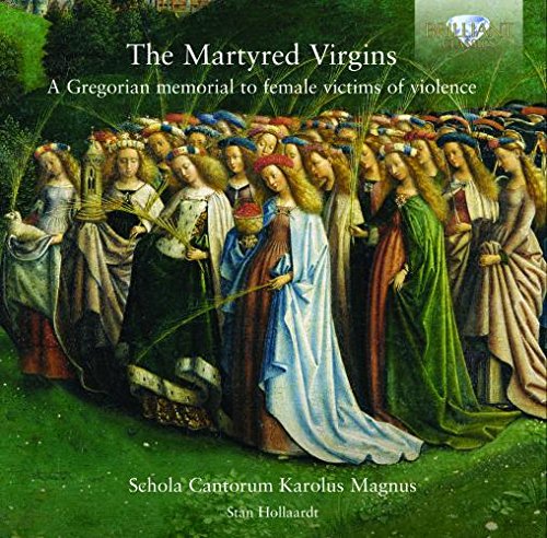 "CD cover featuring a painting of women in robes holding palm branches."