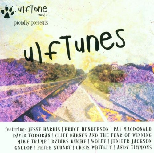 "Album cover with a road and purple flowers, featuring artist names at the bottom."