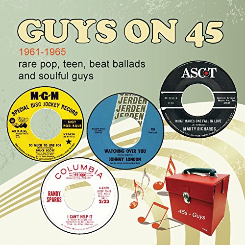 CD cover for “Guys On 45” featuring vintage record labels and a radio.