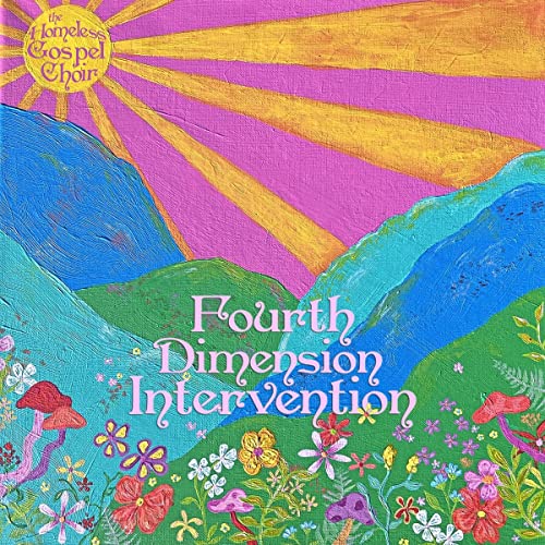 Album cover: painted landscape with flowers, text “Fourth Dimension Intervention.”