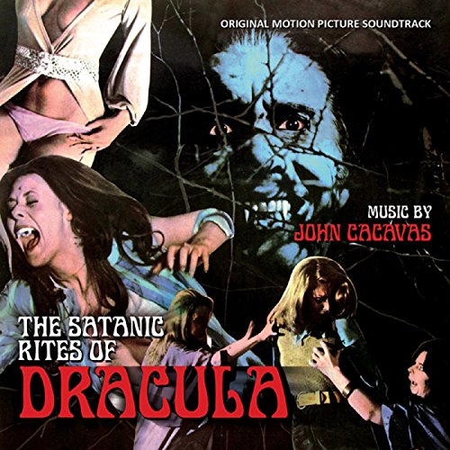 "CD cover for 'The Satanic Rites of Dracula' soundtrack, featuring a horror scene."