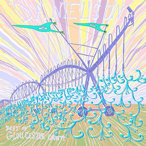 ColorfulCrayola-style colorful illustration of a purple bridge with surreal blue swirling plants.