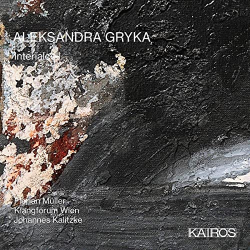 CD cover for Aleksandra Gryka’s “Interialcell” with textured, abstract art.