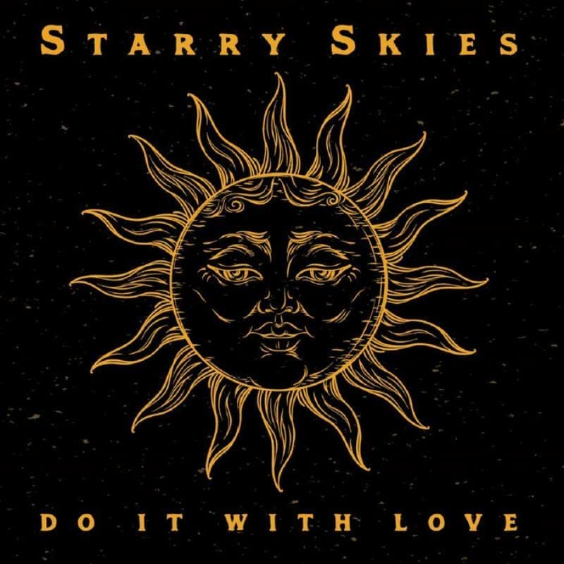 CD cover: golden sun with a face against a dark, speckled background.