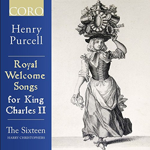 "CD cover with a drawing of a woman in 17th-century dress carrying a hat."