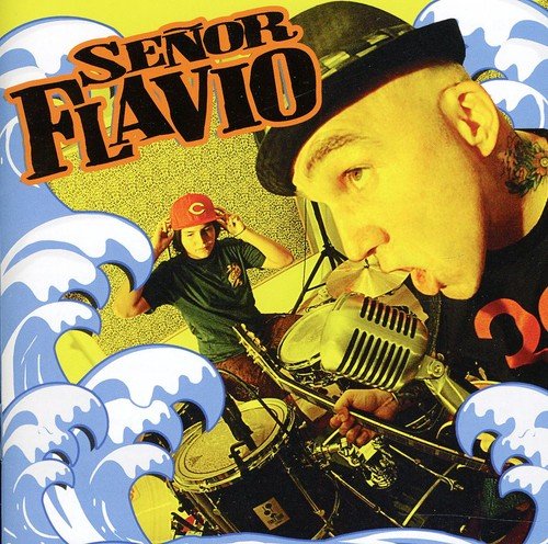 CD cover featuring Sr. Flavio with a microphone and wave imagery.
