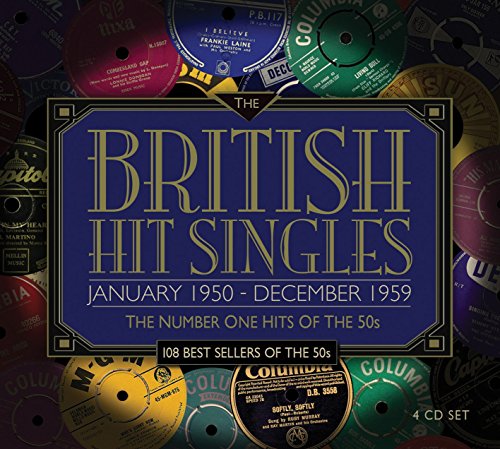 "CD cover with vinyl records in background, 'The British Hit Singles' in gold text."