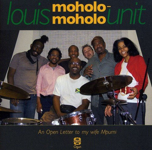 A CD titled "Louis Moholo-Moholo Unit - An Open Letter to my wife Mpumi" in a case.