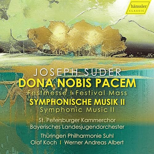 CD cover for Joseph Suder’s “Dona Nobis Pacem” with abstract gold artwork.