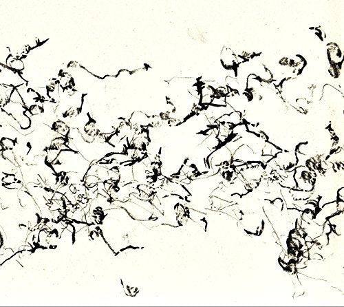 A CD cover with abstract black ink splatters on a white background.