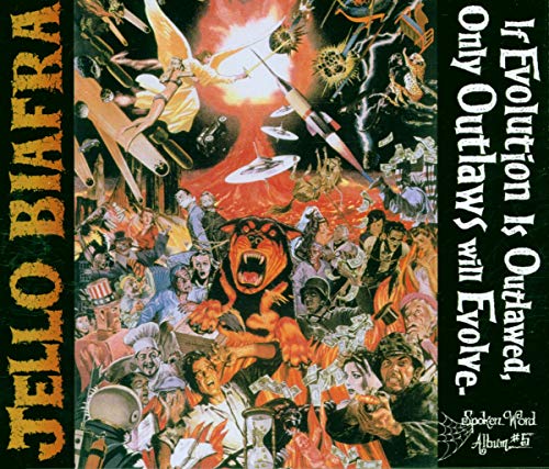 CD cover: chaotic collage with planes, dogs, and figures in flames.
