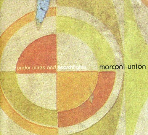 "Album cover with abstract, concentric circle design in muted earth tones, divided into quadrants."