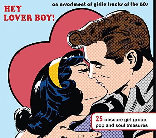 1960s comic-style illustration of a couple kissing, CD cover art.