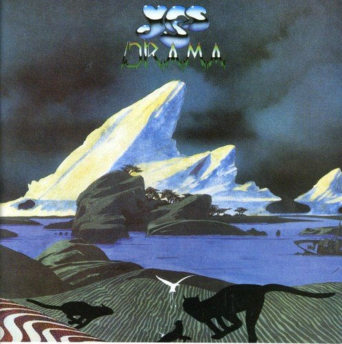 The image is a surreal, fantastical landscape with mountains, water, and animals. For accessibility purposes, a suitable alt text could be: "Album cover with fantastical landscape, mountains, and silhouetted animals."