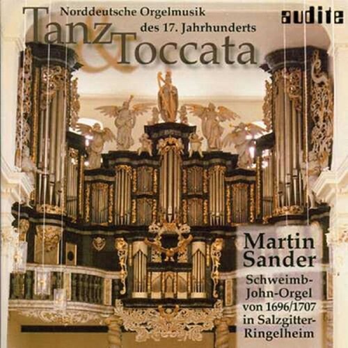 "CD cover featuring a large, ornate pipe organ with statues and text."