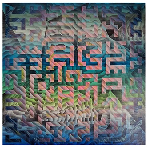 CD cover for White Manna - Pan, abstract geometric pattern in blues and pinks.