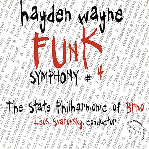 CD cover for “Hayden Wayne & The Philharmoni - Symphony #4: Funk” with red text.