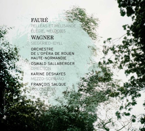 A CD cover with text overlaying a photograph of trees and a pale sky.