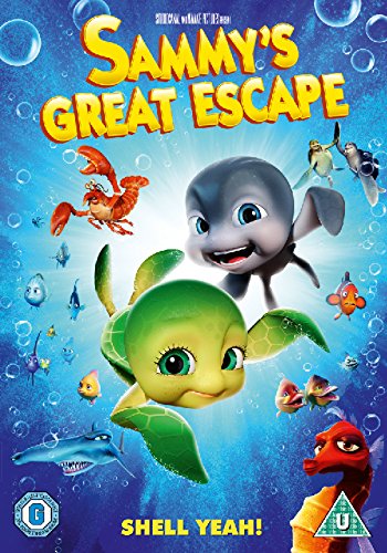 Sammy's Great Escape" DVD cover featuring a turtle, dolphin, and other sea creatures.