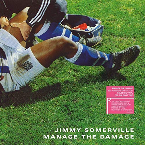 Album cover: soccer player with injury, text “Jimmy Somervill - Manage The Damage.”