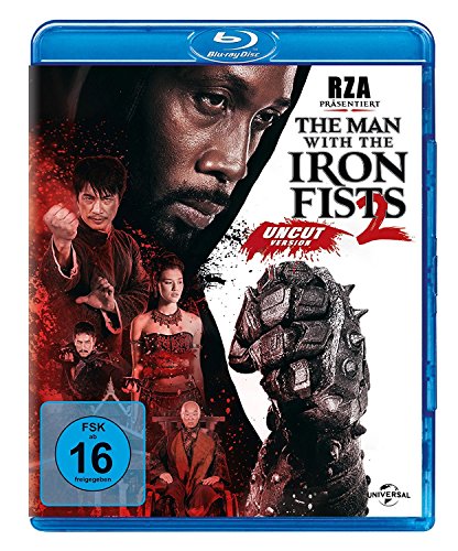 Blu-ray cover for The Man With The Iron Fists 2 featuring cast and iron fist.
