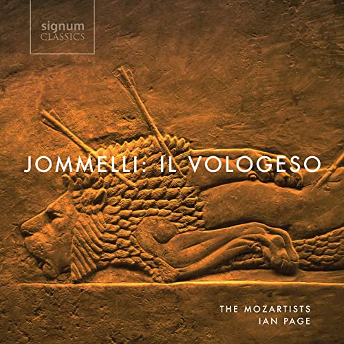 CD cover: relief sculpture of a lion with spears, text “Jommelli: Il Vologeso”.