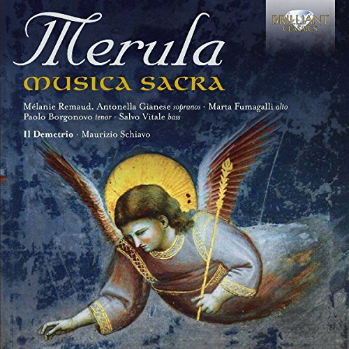 CD cover featuring an angel with wings and a staff, on a dark blue background.