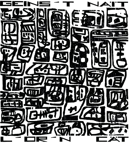 Black and white CD cover with abstract, chaotic hand-drawn shapes.
