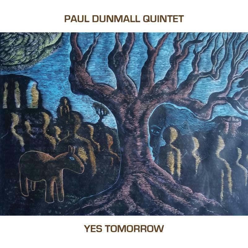 CD cover: abstract blue and brown illustration of trees and an animal.