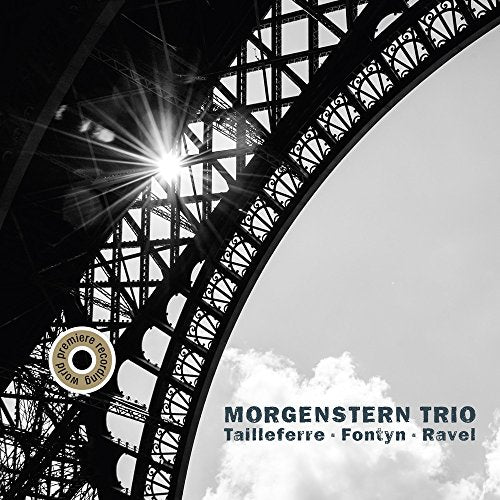 "CD cover featuring Eiffel Tower with sunlight and clouds, and 'Morgenstern Trio' text."