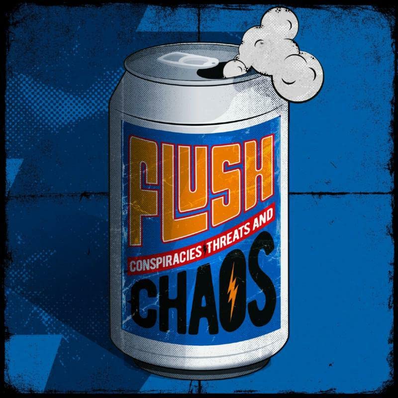 CD cover: a silver can with “Flush” text and lightning bolt.