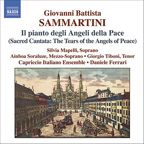 CD cover for Sammartini’s “Il pianto degli Angeli della Pace” with a baroque city scene.