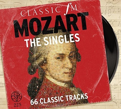 Red CD case with portrait of Mozart and "Mozart The Singles" text.
