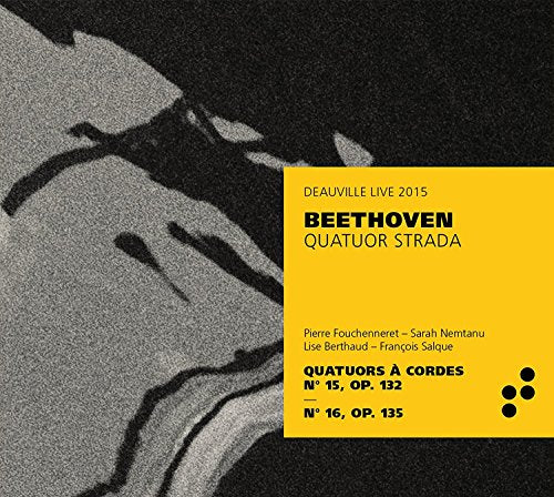 "CD cover with yellow label and black text on a black-and-white abstract background."