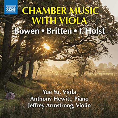 CD cover with a misty landscape and text listing composers and musicians.