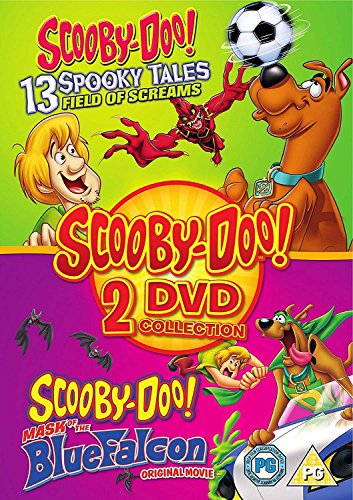 "Scooby-Doo DVD cover featuring the dog and Shaggy, with green and pink background."
