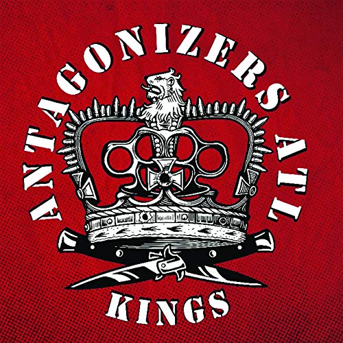 Red album cover featuring a crown with lion head and brass knuckles.