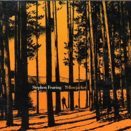"Album cover art: orange-toned forest scene with tall trees and a figure in distance."