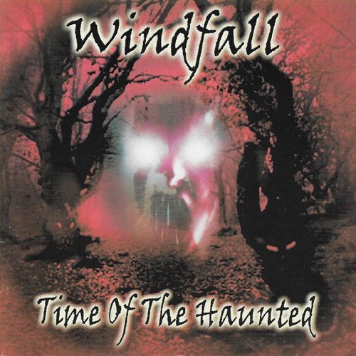CD cover for Windfall’s “Time Of The Haunted” with a ghostly figure.