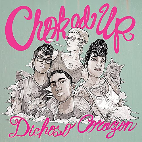 CD cover art featuring illustrated portraits of four people and animals.