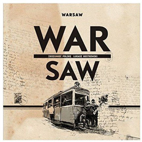 CD cover for "Warsaw War" featuring a tram and handwritten text.