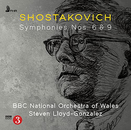 CD cover: sketched portrait of Dmitri Shostakovich conducting, text details.